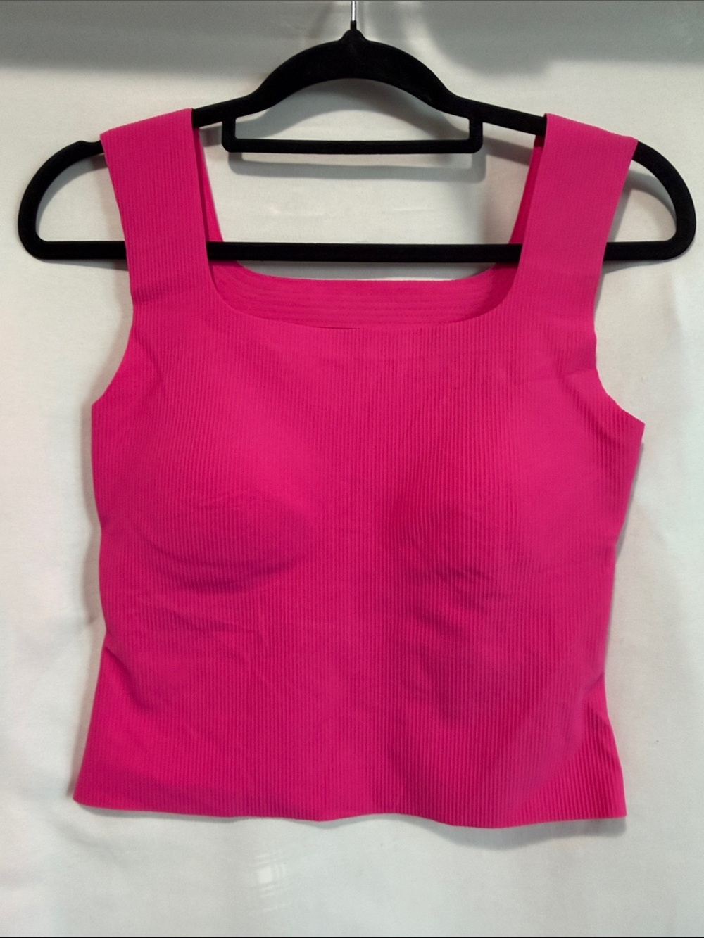 Women’s Hot Pink Ribbed Square Neck Tank
